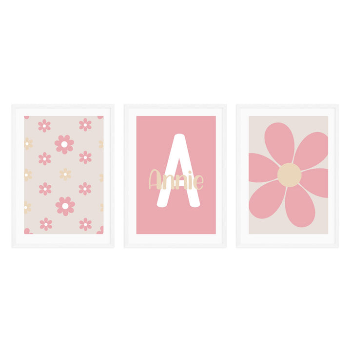 Personalised Kids Wall Art │Flowers and Name