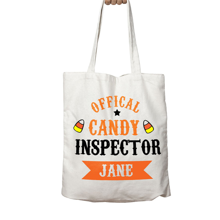 Personalised Halloween Tote Bag Official Candy Inspector