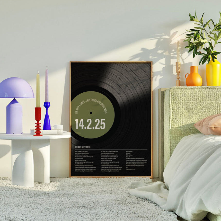 Personalized Lyrics on Realistic Vinyl Record – A Unique Keepsake