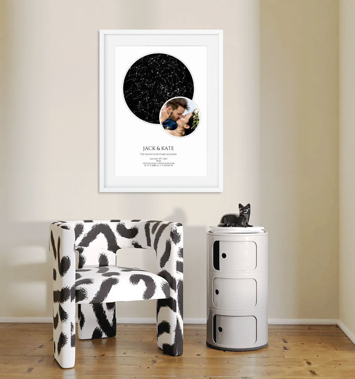 Personalised Star Map with Photo Circle