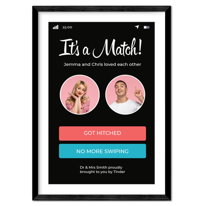 'It's a Match' Personalized Tinder-Inspired Poster