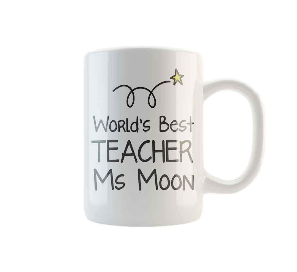 Worlds Best Teacher - star - Personalised Mug - Georgie & Moon