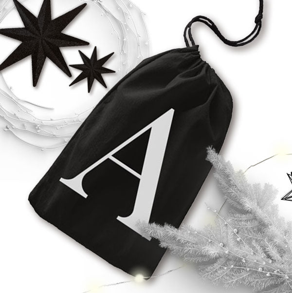 Personalised Santa Bag | Monogram Black